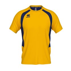 Adrien spillertr�je i gul med m�rkebl� kontrast, raglan�rmer og Erre�-logo p� brystet.