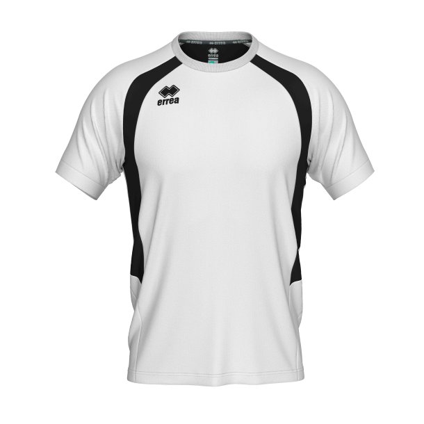 Adrien spillertr�je i hvid med sort kontrast, raglan�rmer og Erre�-logo p� brystet