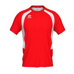Adrien spillertr�je i r�d med hvid kontrast, raglan�rmer og Erre�-logo p� brystet.