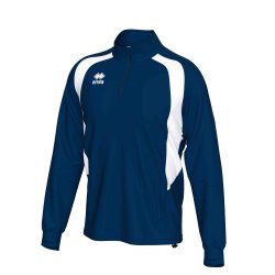 Unisex tr�ningstr�je med half-zip i m�rkebl� med hvid detalje.