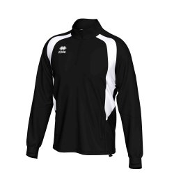 Unisex tr�ningstr�je med half-zip i sort med hvid detalje.