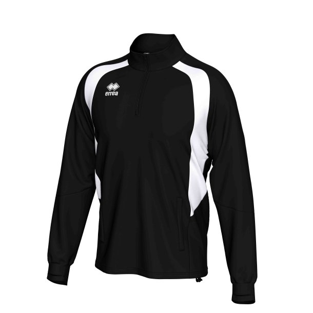 Unisex tr�ningstr�je med half-zip i sort med hvid detalje.