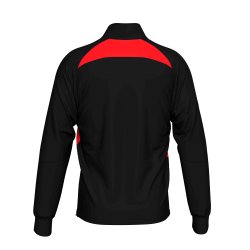 Unisex tr�ningstr�je med half-zip i sort med r�d detalje.