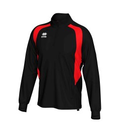 Unisex tr�ningstr�je med half-zip i sort med r�d detalje.
