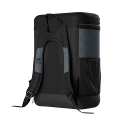 Vandafvisende mrkegr Erre Blumm rygsk med smart rumopdeling og moderne design.