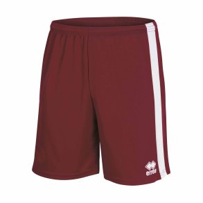 Fodboldshorts i 100% polyester – ndbare, hurtigtrrende og justerbare med snre.maroon-hvid