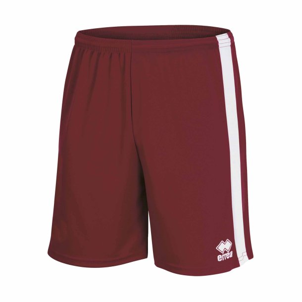 Fodboldshorts i 100% polyester – ndbare, hurtigtrrende og justerbare med snre.maroon-hvid