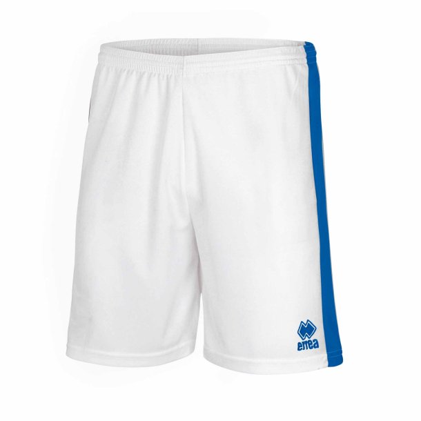 Fodboldshorts i 100% polyester – ndbare, hurtigtrrende og justerbare med snre. hvid-bl