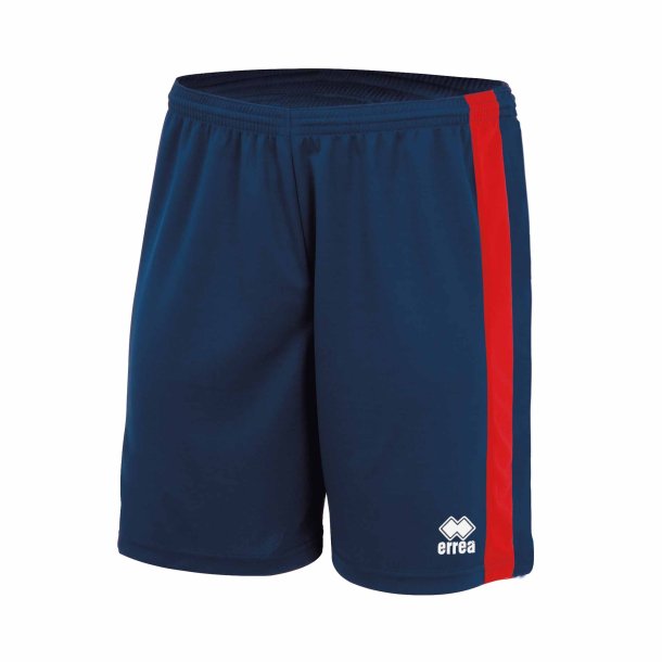 Fodboldshorts i 100% polyester – ndbare, hurtigtrrende og justerbare med snre. mrkebl-rd