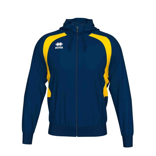 Errea Tr�ningsjakke m/h�tte | M�rkebl�/gul