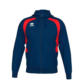 Errea Tr�ningsjakke m/h�tte | M�rkbl�/r�d