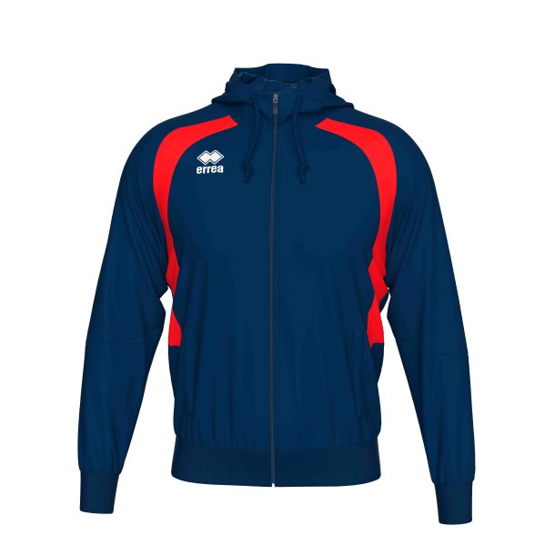 Errea Tr�ningsjakke m/h�tte | M�rkbl�/r�d
