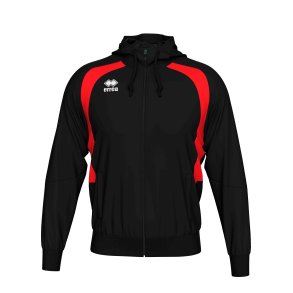 Errea Tr�ningsjakke m/h�tte | Sort/r�d