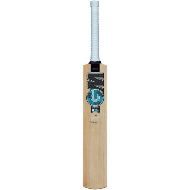 GM Diamond 202 cricket bat i Kashmir willow med ready to play finish og toe guard til junior og kampbrug