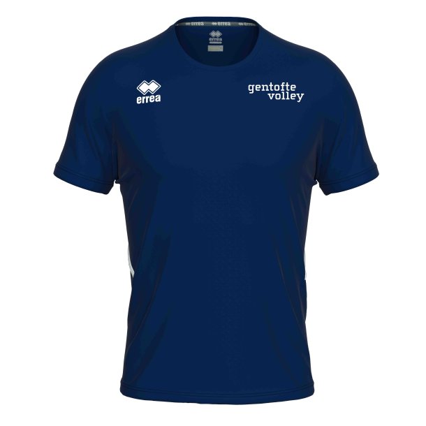 M�rkebl� Gentofte Volley Erre� tr�nings T-shirt med lille Gentofte Volley logo p� venstre bryst