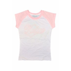 Kelme b�rne T-shirt i hvid med lyser�de �rmer og tryk foran, 100 % bomuld.