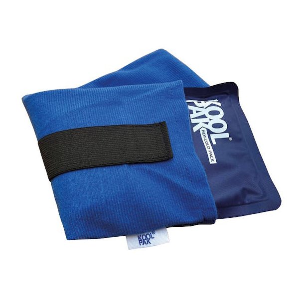 K�l og varm ispose med velourpose og stropper til sportsskader og behandling i klub