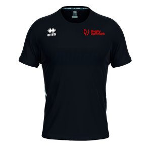 Sort Rugby Player T-shirt med r�dt Rugby Danmark-logo p� venstre bryst