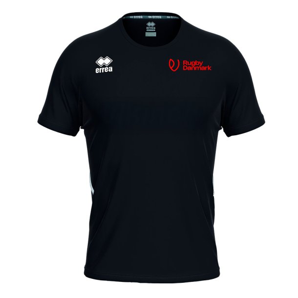 Sort Rugby Player T-shirt med r�dt Rugby Danmark-logo p� venstre bryst