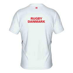 Rugby Danmark Player T-shirt Hvid  - ryg