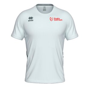 Hvid Rugby Player T-shirt med Rugby Danmark-logo p� venstre bryst