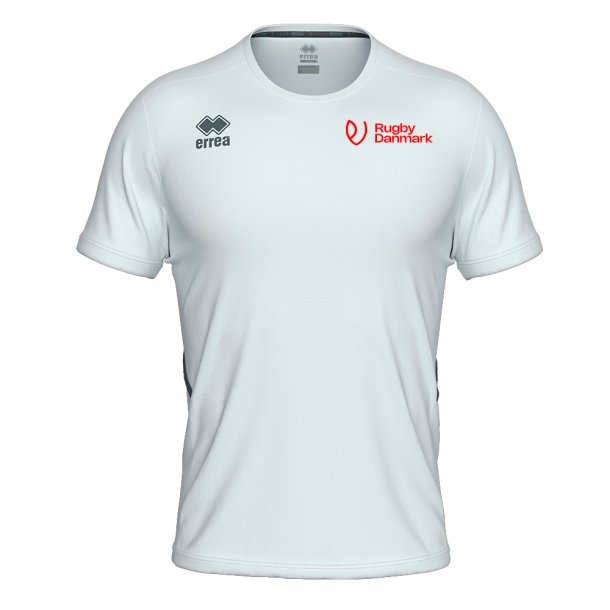 Hvid Rugby Player T-shirt med Rugby Danmark-logo p� venstre bryst