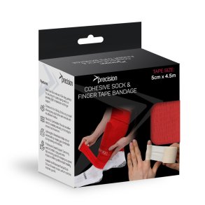Precision Cohesive Sock & Finger Tape 5 cm x 4,5 m i flere farver til fodboldstr�mper, benskinner og taping af fingre.