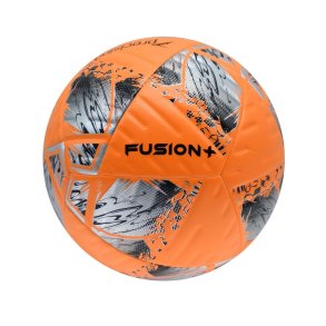 Precision Fusion+ tr�ningsfodbold i fluororange, s�lv og sort med 12-panelkonstruktion og FIFA Basic-certificering
