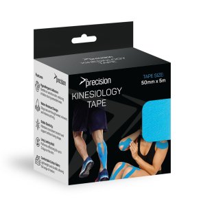 Precision Kinesiology Tape 5 cm x 5 m, fleksibel og vandafvisende kinesiotape til st�tte af muskler og led i flere farver.