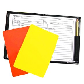 Notesbog og Dommerkort - Gul/Rd
