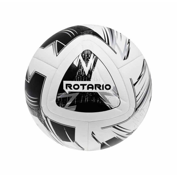 Sort og hvid Precision Rotario fodbold med FIFA Quality, designet til kamp og tr�ning med h�j pr�cision og holdbarhed