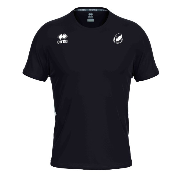 Sort Erre� Marvin spillertr�je til junior med Rugby Club Odense klublogo p� venstre bryst, rund hals og korte �rmer