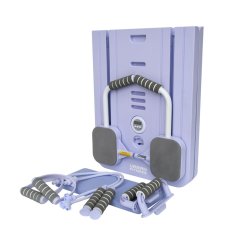 Urban Fitness multifunktionelt Pilates Reformer Board til reformer-inspireret hjemmetr�ning med resistance bands, ab roller, push-up h�ndtag og LED-timer.