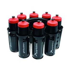 Precision drikkedunk s�t med 8 x 750 ml flasker og oval holder til sportshold og tr�ning