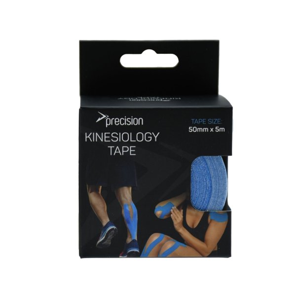 Lysebl� PFAS-fri Precision Kinesiology Tape 5 cm x 5 m i �ndbar bomuld med hypoallergen kl�ber til sport og tr�ning.