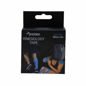 Sort PFAS-fri Precision Kinesiology Tape 5 cm x 5 m i �ndbar bomuld med hypoallergen kl�ber til sport og tr�ning.