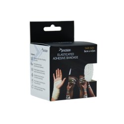 Precision Elasticated Adhesive Bandage 5 cm, elastisk st�ttebandage med kl�ber til kompression og st�tte af muskler og led.