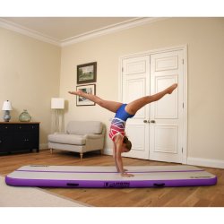 Urban Fitness oppustelig AirTrack 300 x 100 x 10 cm i mintgr�n og gr� med elektrisk pumpe til gymnastik, spring og tr�ning.