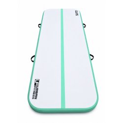 Urban Fitness oppustelig AirTrack 300 x 100 x 10 cm i mintgr�n og gr� med elektrisk pumpe til gymnastik, spring og tr�ning.