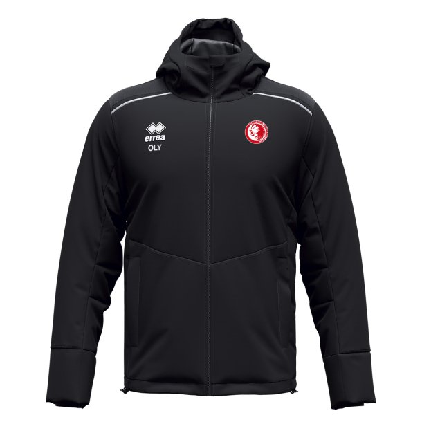 Black Olympiakos Erre� Babylon winter jacket with small Olympiakos logo on the chest
