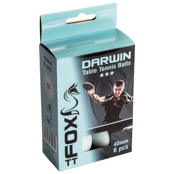 Fox TT Darwin 3 Star Bordtennisbolde - 6 stk.