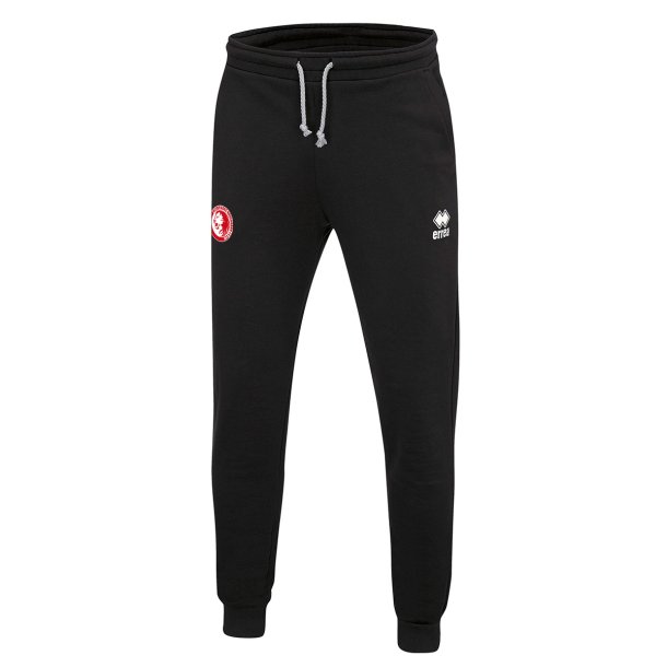 Black Olympiakos Erre� sweat pants with small Olympiakos club logo on the right leg
