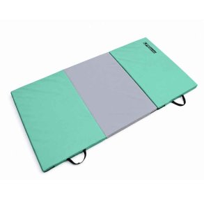 Gr�n Urban Fitness foldbar gymnastikm�tte 185 x 95 x 5 cm med b�reh�ndtag til gymnastik, tumbling og hjemmetr�ning.