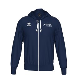 M�rkebl� Gentofte Volley Erre� Jacob h�ttetr�je med lille Gentofte Volley logo p� venstre bryst og gennemg�ende lynl�s