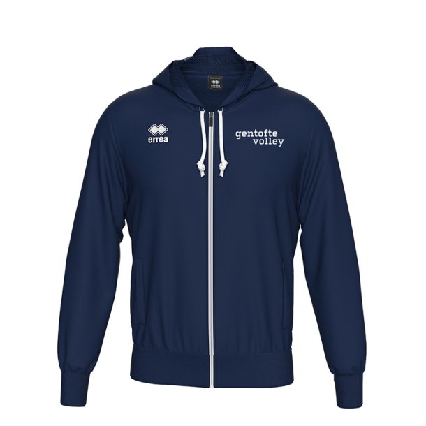 M�rkebl� Gentofte Volley Erre� Jacob h�ttetr�je med lille Gentofte Volley logo p� venstre bryst og gennemg�ende lynl�s