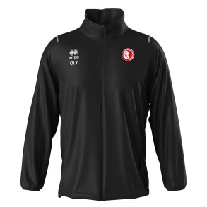 Black Olympiakos Erre� Pressing rain jacket with small Olympiakos club logo on the chest