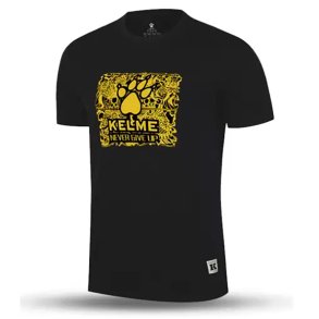 sort t-shirt med guldtryk