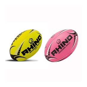 Rhino Sponge rugbybold str. 3 i fluorescerende pink og gul