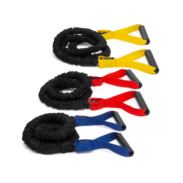 Tr�ningselastik med h�ndtag til effektiv styrketr�ning