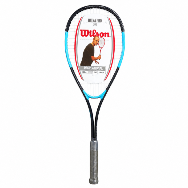 Wilson Ultra Pro 300 squashketcher med AirLite Alloy, V-Matrix-teknologi og stort sweetspot til begyndere og motionsspillere.